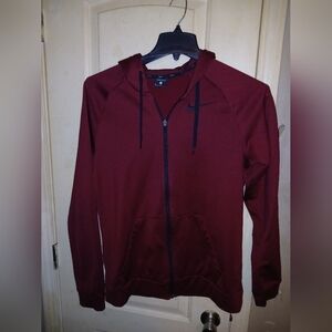 Nike Men's Burgundy Zip-Up Sweater